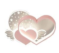 WQHPLMD Cute Heart-Shaped LED Ceiling Light with Dimmable Options for Room Decoration