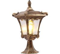 WQHPLMD Die-cast Aluminum Fence Post Light Waterproof Exterior Pillar Lamp Outdoor Post Cap Lamp Led European Style Pillar Light with Pier Mount Base Landscape Lighting Garden,Backyard,Courtyard