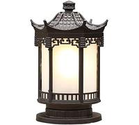 WQHPLMD Garden Atmosphere Column Lamp Decorative Landscape Lamp Pillar Light Retro Post Cap Light Frosted Cylinder PC Shade Metal Deck Fence Outdoor Post Light for Backyard, Courtyard, Patio