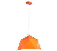 WQHPLMD geometry metal pendant lamp shade nordic color industrial hanging lamp ceiling light fixtures for living rooms, dining room, bedroom pendant light for kitchen island (color : orange, size :