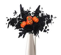 WQHPLMD Halloween Artificial Flowers Pumpkin Bouquet Simulation Black Maple Leaves Flower Fake