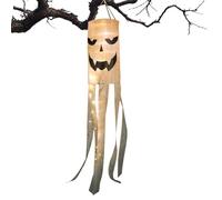 WQHPLMD Halloween Windsocks Flag LED Lighting Light Up Floating Spooky Outdoor Ornament,Party Supplies with Lanyard,Holiday Decor, Prop
