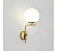 WQHPLMD Hand-Polished American Style Copper Globe Light with Glass Shade for Bedroom, Living Room & Bathroom