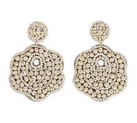 WQHPLMD Hand-Woven Drop Earrings Rice Bead Earrings White Geometric Resin Earrings Handmade Jewellery for Women Exquisite / 20608