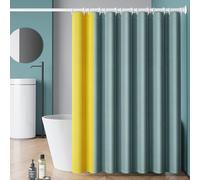WQHPLMD Hotel Curtain 78x96, Polyester Shower Curtains for Bathroom with Hooks Solid Color Grey Blue, 200x240cm