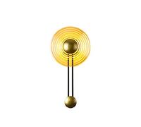 WQHPLMD Indoor Bedside Lamp Wall Wash Light Gold Round Wall Lamp, Water Glass Decoration Wall Light, Light Luxury Hardware Lamp Body With Round Glass Lampshade Bedside Wall Lights