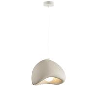 WQHPLMD Industrial Pendant Light Kitchen Island Scandinavian Grey White Dining Room Chandelier Large Concrete Resin Shade Bird Nest Dome Hanging Ceiling Lamp for Bedroom Restaurant Office