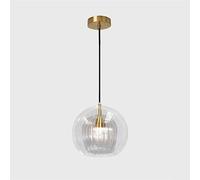 WQHPLMD Industrial Vintage Glass Globe Pendant Light Fixture Amber Ribbed Clear Glass Hanging Ceiling for Kitchen Island Industrial Double Shade Lamp Hanging Lamp for Coffee Restaurant