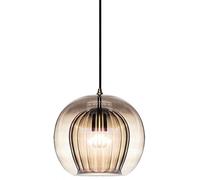 WQHPLMD Industrial Vintage Glass Globe Pendant Light Fixture Amber Ribbed Clear Glass Hanging Ceiling for Kitchen Island Industrial Double Shade Lamp Hanging Lamp for Coffee Restaurant
