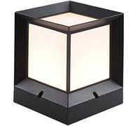 WQHPLMD IP65 Waterproof Exterior Lamp Post Light Fixture Outdoor Decorative Post Light Fixture Sand Textured Black Square Deck Lamp 60W E27 Landscape Beacons Lamp