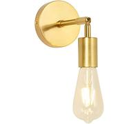 WQHPLMD Iron Wall Light Gold Industrial Wall Lantern Creative E27 Bracket Light Stairs Aisle Wall Mounted Light Indoor Deco Wall Lantern Bedroom Living Room Balcony Wall Sconces