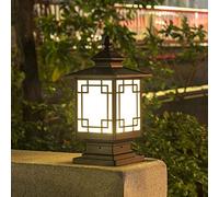 WQHPLMD LED Cast Aluminum Post Light Fixture Outdoor Post Lanterns Exterior Post Light Fixture with Pier Mount 1 Pack Pillar Lights Villa Garden Park Lighting