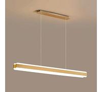 WQHPLMD LED Wooden Linear Chandelier 4000K Cold White Long Strip Pendant Light for Kitchen Island Farmhouse Rustic Ceiling Hanging Lamp for Bar Dining Room Living Room Restaurant Coffee