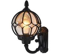 WQHPLMD Light Creative Globe Wall Sconce Outdoor Waterproof Patio Wall Lantern External Rustproof Glass Doorway Aluminum Wall Light E27 Decorative for Porch Balcony Patio Doorway