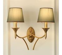 WQHPLMD Light Linen Sconce Hardwired Indoor Cloth Lamp Bathroom Vanity with Fabric Shade, Retro Wall Mounted Lights for Bedroom Living Room, E27