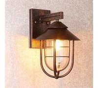WQHPLMD Light Outdoor Wall Sconces American IP54 Waterproof Glass Wall Light Porch Balcony Patio Vintage Industrial Outdoor in Antique Copper Retro Rain Cover Courtyard Barn
