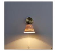 WQHPLMD Light Sconce with Pull Mountain Peak Ceramic Lampshade Indoor Bedside Wall Light Fixtures E27 Base for Bedroom, Living Room, Reading