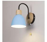 WQHPLMD Light Wall Lights Indoor with Inside Wood Bedside lamp Art Deco loft Bedroom Living Room to Stairs E27,Blue