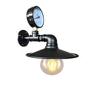 WQHPLMD Lighting Vintage Antique Wrought Iron Pressure Gauge Water Pipe Wall Sconce Lamp Decorative LED Lamp Loft Retro Nostalgic Industrial Wind Aisle Home Lighting Fixtures Wall Light Light
