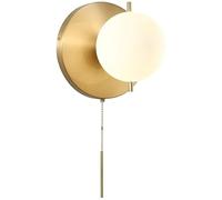 WQHPLMD Luxury Antique Brass Wall Light - E14/E12 Socket, Copper and Glass Base