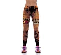 WQHPLMD Masquerade Halloween Yoga Leggings for Women Compression Skinny Stretchy Pencil Tights High Waist 3D Sport Running Gym Workout Fitness Plus Size Pants Ladies Pumpkin,Pumpkin,L