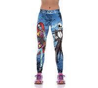 WQHPLMD Masquerade Halloween Yoga Leggings for Women Compression Skinny Stretchy Pencil Tights High Waist 3D Sport Running Gym Workout Fitness Plus Size Pants Ladies Pumpkin,A Zombiebride,*L