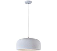 WQHPLMD Mid Century Chandelier Large White Drum Shade Pendant Brown Resin Concrete Industrial Hanging Ceiling Lamp Vintage Farmhouse for Kitchen Island Bedroom Dining Room Living Room Foyer
