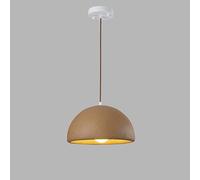 WQHPLMD Mid Century Dome Pendant Light Kitchen Island Resin White Gray Concrete Shade Large Hanging Lamp Bronze Vintage Farmhouse Industrial Chandelier for Dining Room Bedroom Living Room