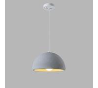 WQHPLMD Mid Century Dome Pendant Light Kitchen Island Resin White Gray Concrete Shade Large Hanging Lamp Bronze Vintage Farmhouse Industrial Chandelier for Dining Room Bedroom Living Room