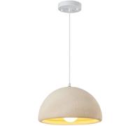 WQHPLMD Mid Century Dome Pendant Light Kitchen Island Resin White Gray Concrete Shade Large Hanging Lamp Bronze Vintage Farmhouse Industrial Chandelier for Dining Room Bedroom Living Room