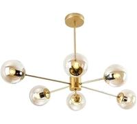 WQHPLMD Mid Century Globe Sputnik Chandelier Gold Blown Glass Bubble Ceiling Chandelier 6 8 12 Lights Farmhouse Vintage Hanging Pendant Lamp for Dining Room Living Room Bedroom Bar