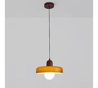 WQHPLMD Mid Century Pendant Lights Vintage Industrial Black White Glass Hanging Lamp Amber Retro Orange Farmhouse Chandelier for Kitchen Island Dinning Room Bedroom Restaurant