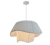 WQHPLMD Minimalist Chandelier with Silk Fabric Lampshade for Living Room and Bedroom - Adjustable Height & LED