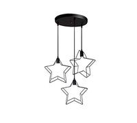 WQHPLMD Minimalist Pendant Light Creative Personality Five-pointed Star Single-head/three-head Chandelier LOFT Industrial Style Wrought Iron Decorative Hanging Lamp E27 Lamp Holder