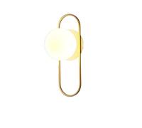 WQHPLMD Nordic Gold LED Wall Light - Metal Hand-Painted Finish, Glass Shade for Bedroom and Aisle