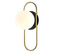 WQHPLMD Nordic Gold LED Wall Light - Metal Hand-Painted Finish, Glass Shade for Bedroom and Aisle