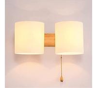WQHPLMD Nordic Solid Wood LED Glass Lamp for Bedroom & Dining Room - Minimalist Style