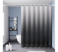 WQHPLMD Ombre Fabric, Peva with Grommets and Hooks Gradient Black Grey, 48x72 inch Bathroom Shower Curtain for Hotel