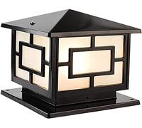 WQHPLMD Outdoor Landscape Beacons Lamp Garden Patio Post Lanterns Cast Aluminum Lawn Light with Acrylic Shade Waterproof Industrial Post Lamp Fixture