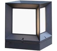 WQHPLMD Outdoor Waterproof Deck Lamp Square Landscape Lighting LED Courtyard Fence Column Lamp Landscape Beacons Lamp with Acrylic Shade for Lawn, Yard, Walkway