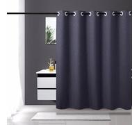 WQHPLMD Polyester Bathroom Shower Curtains with Hooks Linen Look Blue, 32x72 inch