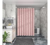 WQHPLMD Polyester Bathroom Shower Curtains with Hooks Solid Pink Linen Look, 32x72 inch