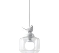 WQHPLMD Resin Bird Hanging Pendant Lamp Clear Glass Hanging Ceiling Lamp 3 Lights Kitchen Island Linear Nordic White Coastal Chandelier Single Long Fixture For Bedroom Dining Room Bar Living Room