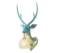 WQHPLMD Resin Deer Head Wall Sconce - Rustic Industrial Style