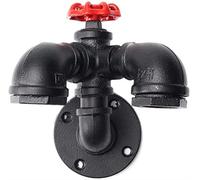 WQHPLMD Retro Steampunk Pipe Wall Mounted Lamp - 2-Light Vintage Metal Wall Sconce for Farmhouse & Industrial Decors