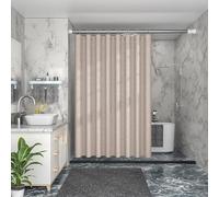 WQHPLMD Shower Curtain with Grommets and Hooks Solid Beige Linen Look, 32x72 inch