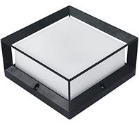 WQHPLMD Square Waterproof Wall Pillar Headlight Sand Textured Black Outdoor Post Lantern