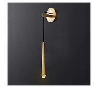 WQHPLMD Stunning Minimalist Gold Wall Sconce Lighting LED 4W Metal & Crystal Shade with Adjustable Height