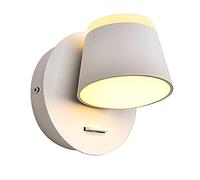 WQHPLMD Stunning Nordic Wall Light - Adjustable LED Reading Lamp with 350° Rotatable Head | White Metal Wall Sconce Lighting Fixture