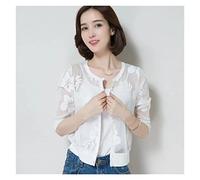 WQHPLMD Summer Half Sleeve Shawl Bomber Jacket Women Sun Protection Shirt Top Tulle Mesh Lace Jacket Cardigan Sheer